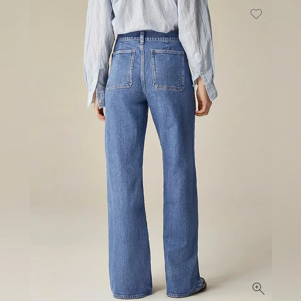 NWT! J.Crew Camp Pocket Wide Leg Jean Cargo Denim Stretch Cotton Blend Blue 29 - Picture 2 of 6